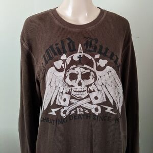 Lucky Brand Mild Bunch Cheating Death knit shirt, men's XXL